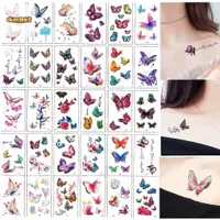 在飛比找蝦皮購物優惠-3d 蝴蝶 紋身貼   30 張 小清新 紋身貼紙   一次