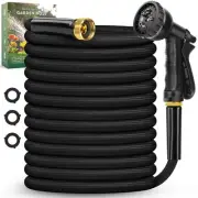Garden Hose 100FT, Non-Expanding, Lightweight Hose, Leak-Proof Metal Interfac...