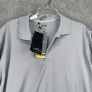 Adidas Climalite Golf Shirt Mens XL Gray Patterned LOGO on Sleeve