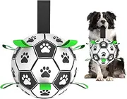 Dog Toys Soccer Ball Large, Interactive Dog Toys for Tug of War, Puppy Birthday Gifts, Dog Tug Toy, Dog Water Toy, Durable Dog Balls for Dog