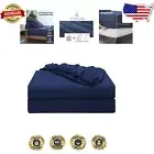 2-Pack Twin Size Fitted Sheets - 600 Thread Count Egyptian Cotton in Navy Blue