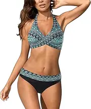 [Generic] Women Board Shorts for Swimming with Top Bra Set Push Up Swimwear Womens Swimsuit Suit Padded Beachwear Bathing Bikini Swimwears Bikinis Set Long Swim Tops Women with Bra