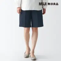 在飛比找momo購物網優惠-【MUJI 無印良品】女有機棉彈性輕磅丹寧五分褲(暗藍)