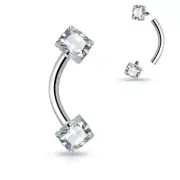 Piercing Eyebrow Arch Rhinestone Square