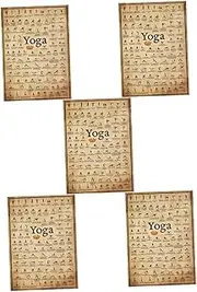 KOMBIUDA 5pcs Crafted Picture Decor Replaceable Wall Picture Yoga Poses for Home Decor