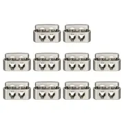 10Pcs Alloy Spring Cord Lock Ends Toggle for Shoelaces Silver Tone 19.6x12.5mm