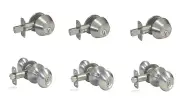 3 Sets Satin Nickel Entry Oval Egg Shape Door Locks with Deadbolt Knobs Same Key