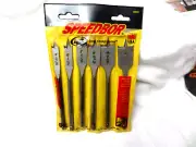 Vintage Irwin 6 Piece Speedbor Lock N Load Electric Drill Wood Bits Spade Bit