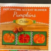 APPLIQUE PATCHWORK ACCENT RUNNER “PUMPKINS” By SHABBY FABRICS