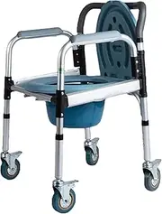 Shower Chair For Elderly And Disabled，rolling Shower Chair，commode Chair For Toilet With Arms，with Handles，wheelchair With Built-In Toilet