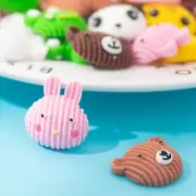 20pcs Flatback Resin Cute Assorted Animal Cookies Biscuit Food Cabochons Craft