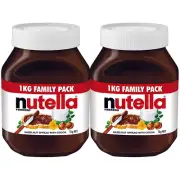 2x 1kg Ferrero Nutella Hazelnut Chocolate Cocoa Breakfast Bread Sweet Spread Jar