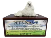 Conversation Concepts White Poodle with Beyond The Rainbow Poem Urn