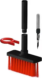 EZONEDEAL Soft Brush Keyboard Cleaner, 5-in-1 Multi-Function Keyboard Cleaning Tools, Computer Laptop Cleaning Tools Kit, Corner Gap Duster Keycap Puller for Bluetooth Earphones, Camera Lens (Black)