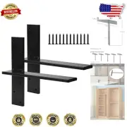2-Pack Concealed T Shelf Brackets - Durable Steel for Stylish Floating Shelves