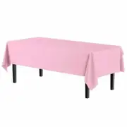 Pink Plastic Table Cloth Rectangle Table 8 Pack,2.7m × 1.3m Tablecloth for 1.8m Tables,Table Cloth for Disposable Use,Table Cover