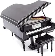 SHTWX Piano Music Box with Bench and Black Case Musical Boxes Christmas/Birthday/Valentine's Day, Melody Spirited Away