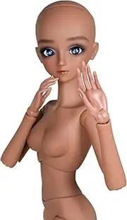 Proudoll 1/3 BJD Doll Light Brown Skin Custom Black Doll Body 60cm Hand Painted Movable Ball Joint SD Dolls PVC DIY (Ada)