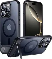 ELEPIK Stronger Magnetic for iPhone 14 Pro Case with Flush Stand [Compatible with MagSafe] [10 FT Military Grade Drop Tested] Slim Matte Silicone iPhone 14 Pro Phone Case, Black