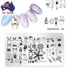 Snow Flake Flower Elk Stamping Plates Christmas Nail Art Template Image Stencil