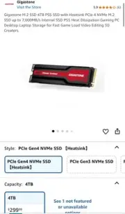 M.2 SSD PS5 SSD with Heatsink PCIe 4 NVMe 4 tb NVMe SSD 【Heatsink】