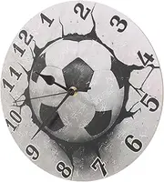 DINHEAROM Silent Non Ticking Football Wall Clock Modern Aesthetic Decor for Bedroom Living Office Durable Design for Operation Easy Maintenance