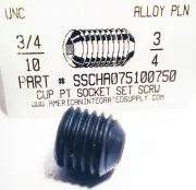3/4-10x3/4 Hex Socket Set Screws Cup Point Alloy Steel (3)