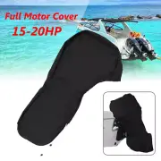 Full Outboard Boat Motor Engine Cover Dust Rain Protection Black - 15hp - 20hp