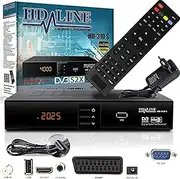 HD-LINE HDMI Receiver Satellite HD Digital Satellite Receiver HDMI DVB S2 Receiver for Sat HD HDMI Sat Receiver HDMI HD Receiver Sat Digital for Satellite Resiver for TV DVB-S, with PVR Black