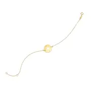 14K Yellow Gold Compass Pendant Necklace, 18"