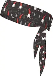 [Ghjkfbf] Christmas Gnomes Print Sports Headband Sweat Wicking Sweatband for Men Women Running Cycling Yoga Fitness Workout