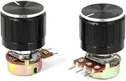 Aexit B5K (Potentiometer) 5K Ohm Rotating Shaft Metal Audio Single Linear (26ry420qf140) Potentiometer 2pcs