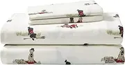 Eddie Bauer - Queen Sheet Set, Warm Breathable Cotton Flannel Bedding with Deep Pockets, Brushed for Extra Softness, Cozy Home Decor, Oeko-Tex Certified (Retriever Adventures, Queen)
