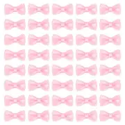 100 Pcs Mini Ribbon Bow 0.8" Mini Fabric Ribbon Flower Bows, Pink