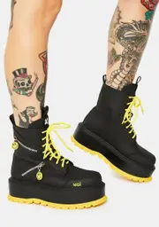 [Koi Footwear] Bassiani Smiley Face Platform Boots