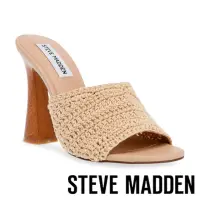 在飛比找momo購物網優惠-【STEVE MADDEN】SHAE 編織圓頭高跟涼鞋(米杏