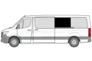 VW Crafter LWB 2017 on Just Kampers Middle Left Window Blackout Curtain
