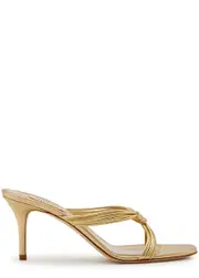 Arteana Capri 75 Leather Mules - Gold - 6 6
