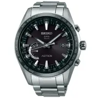 在飛比找旋轉拍賣優惠-SEIKO ASTRON 衛星校時 鈦金屬太陽能腕錶-黑X銀