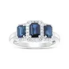 Gin and Grace Bella 14K White Gold Emerald-Cut Ceylon Blue Sapphire Ring 0.56tcw