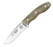 Cudeman BS9 Olive Canvas Vanadium Steel Bushcraft Fixed Blade Knife