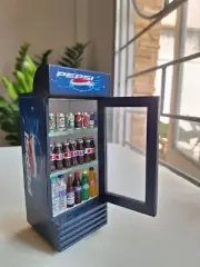 Dollhouse Miniature Drink Pepsi Refrigerator Fridge Model Souvenir Cola Blue Ice