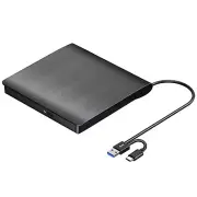 ROOFULL External CD DVD +/-RW Drive USB 3.0 & USB-C Portable CD/DVD ROM Playe...
