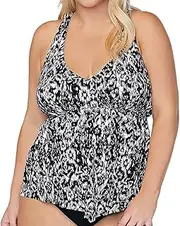 [Raisins Curve] Plus Size Incas Trinidad Tankini Top