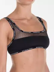 BALMAIN PARIS Woman's Black Mesh Netted Bra Top L18958 Size 38 FR/ Small US