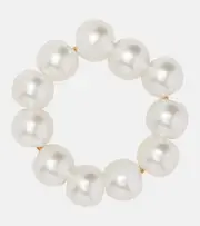 [Jennifer Behr] Jennifer Behr Henley faux pearl scrunchie One Size white