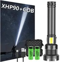 在飛比找Yahoo!奇摩拍賣優惠-新款p160強光手電p90強光usb充電cob手電筒xhp1