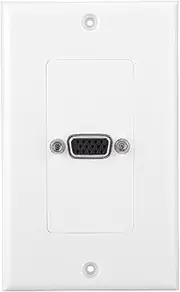 Straight Through VGA Socket Wall Mount Panel Adapter with ABS Material Connector for Secure Panel Mount Installation