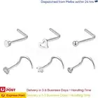 6PCS Surgical Steel Nose Studs Rings Zirconia Opal Stones Different Designs