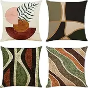 Throw Pillow Covers,4Pcs Pillow Covers 18x18,Cushion Coversfor Couch Pillows,Throw Pillows for Bed,Fall Home Decor,Modern Accent Cushion Cover